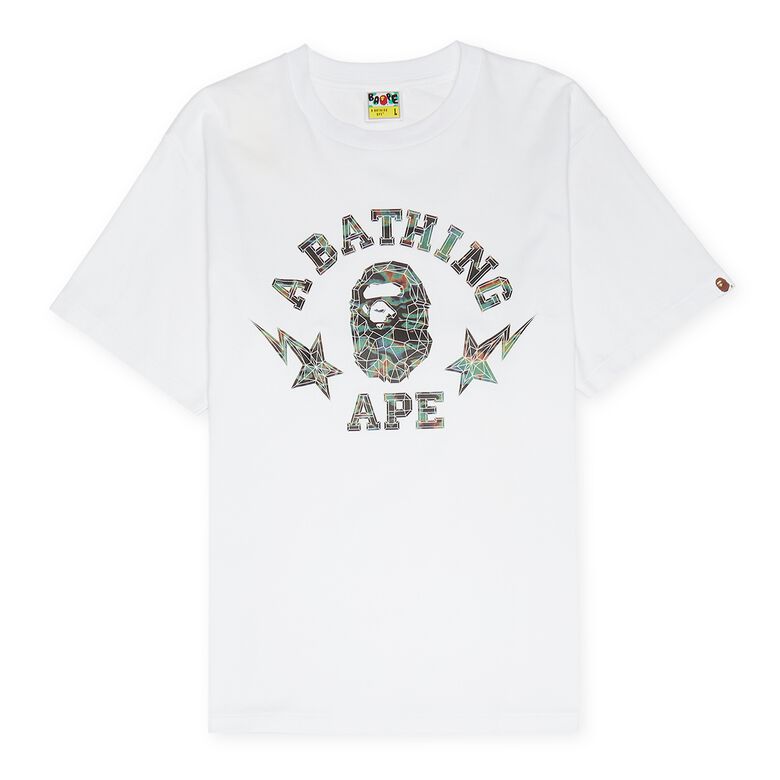 A Bathing Ape Bape Thermography Polygon College Tee M white