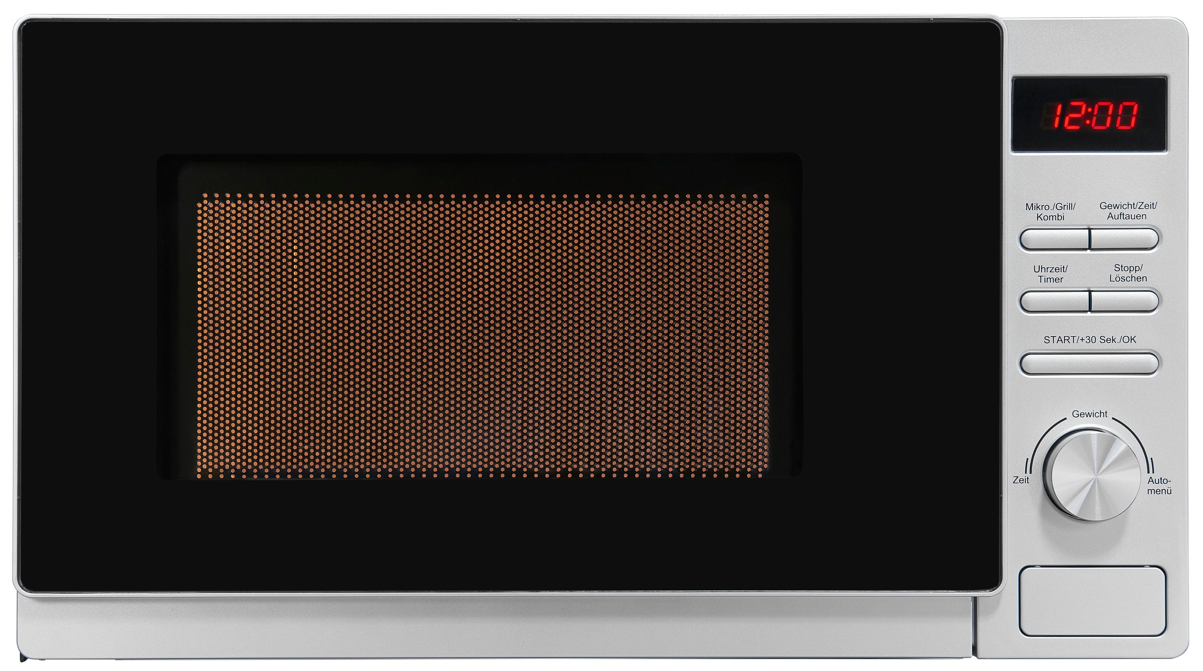 exquisit Mikrowelle MW2070-3GDI si, Mikrowelle, Grill, 20,00 l, schlicht und leistungsstark, digitaler Timer, Grill-Funktion