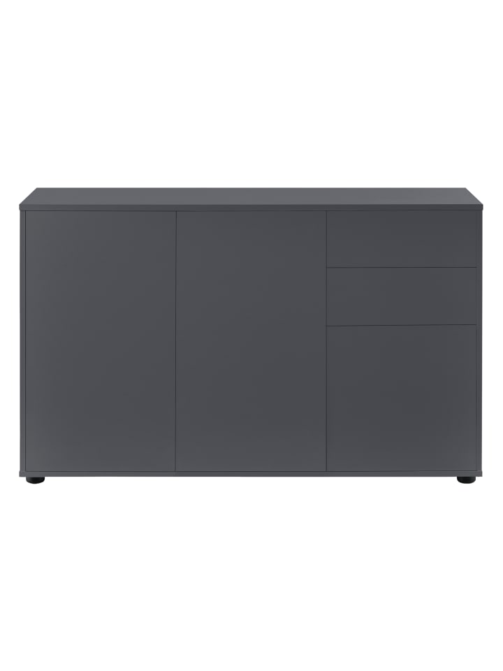 en.casa Sideboard Paarl mit 3 Türen in Grau (H)74cm (B)117cm (T)36cm günstig kaufen onesize