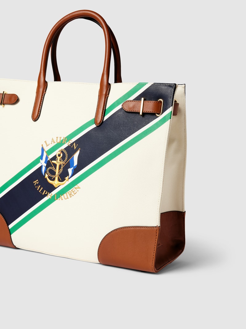 Tote Bag mit Label-Print in ecru