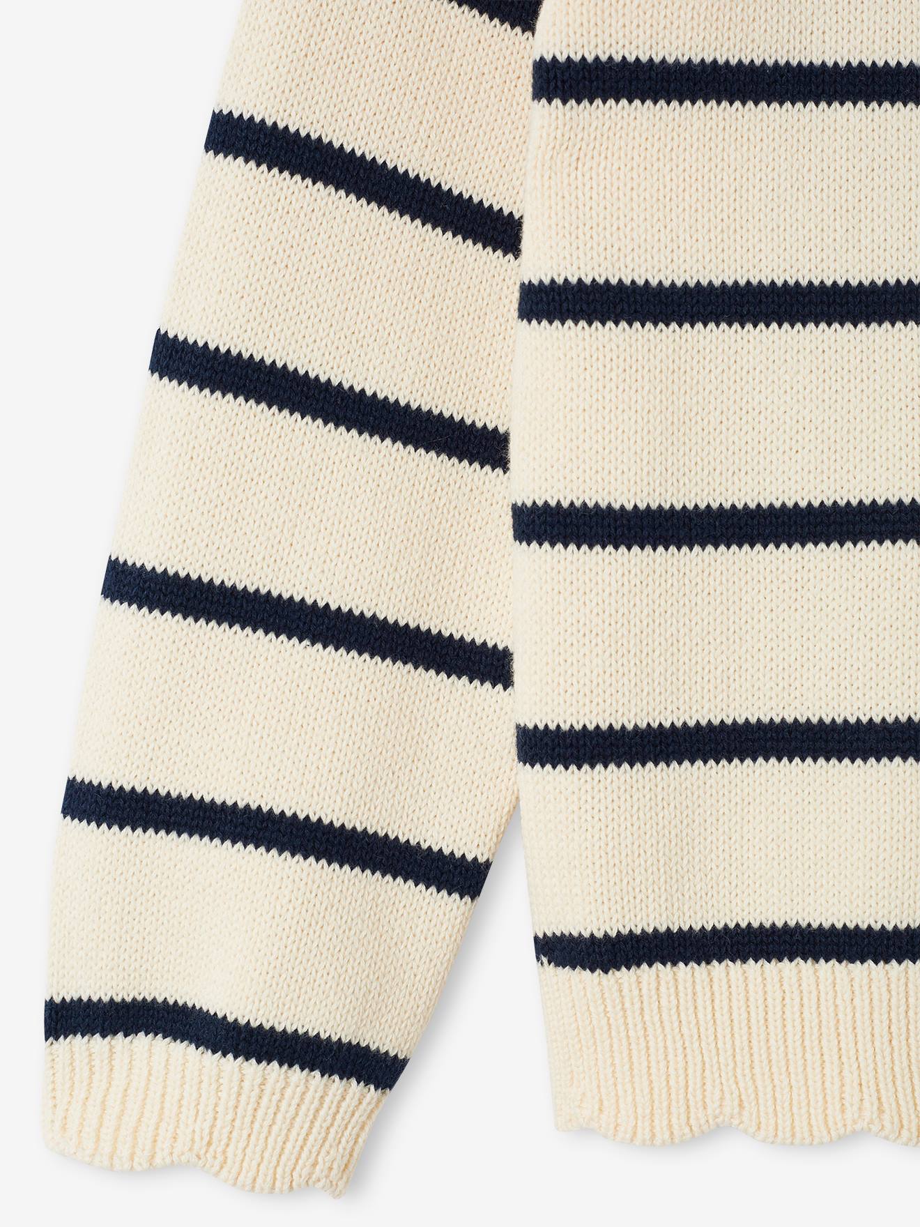 Vertbaudet Mädchen Ringelpullover - pudrig rosa