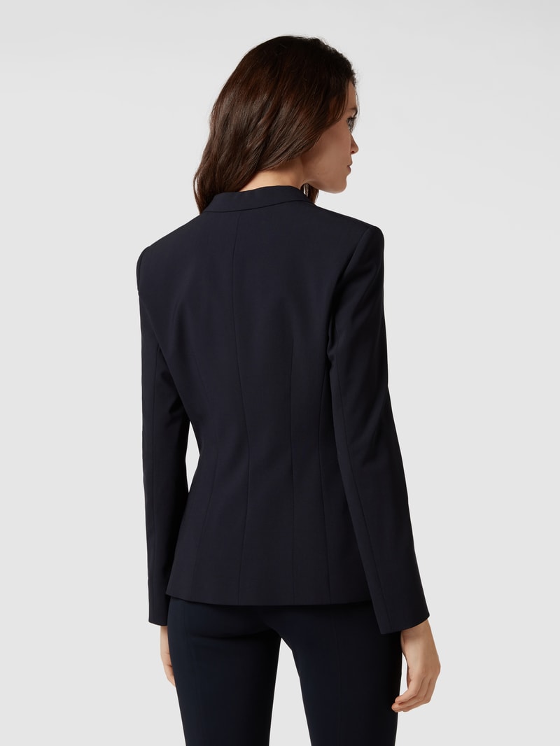 Blazer aus Schurwolle mit Stretch-Anteil in marineblau