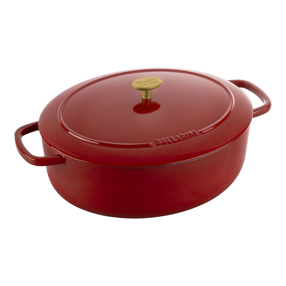 Cocotte 33 cm, oval, Rot, Gusseisen