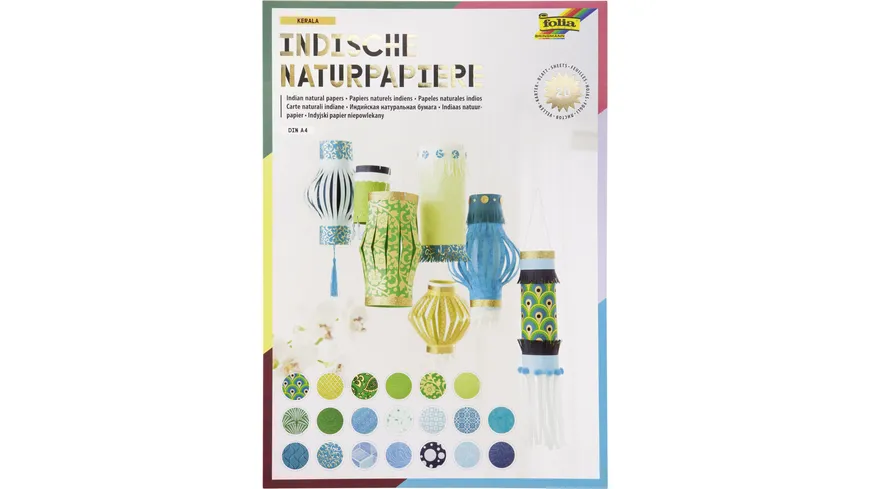 folia Naturpapierblock A4 Colors of India sortiert mehrfarbig