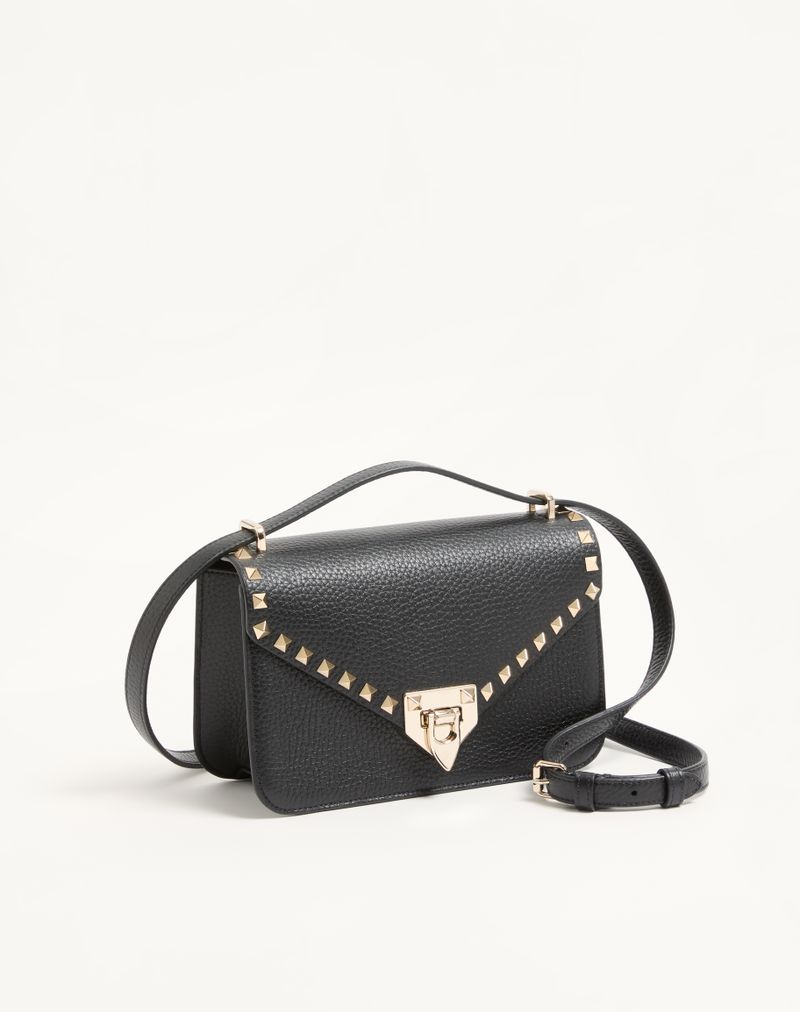 Valentino Garavani Rockstud Lille Skuldertaske i Kornet Kalveskind