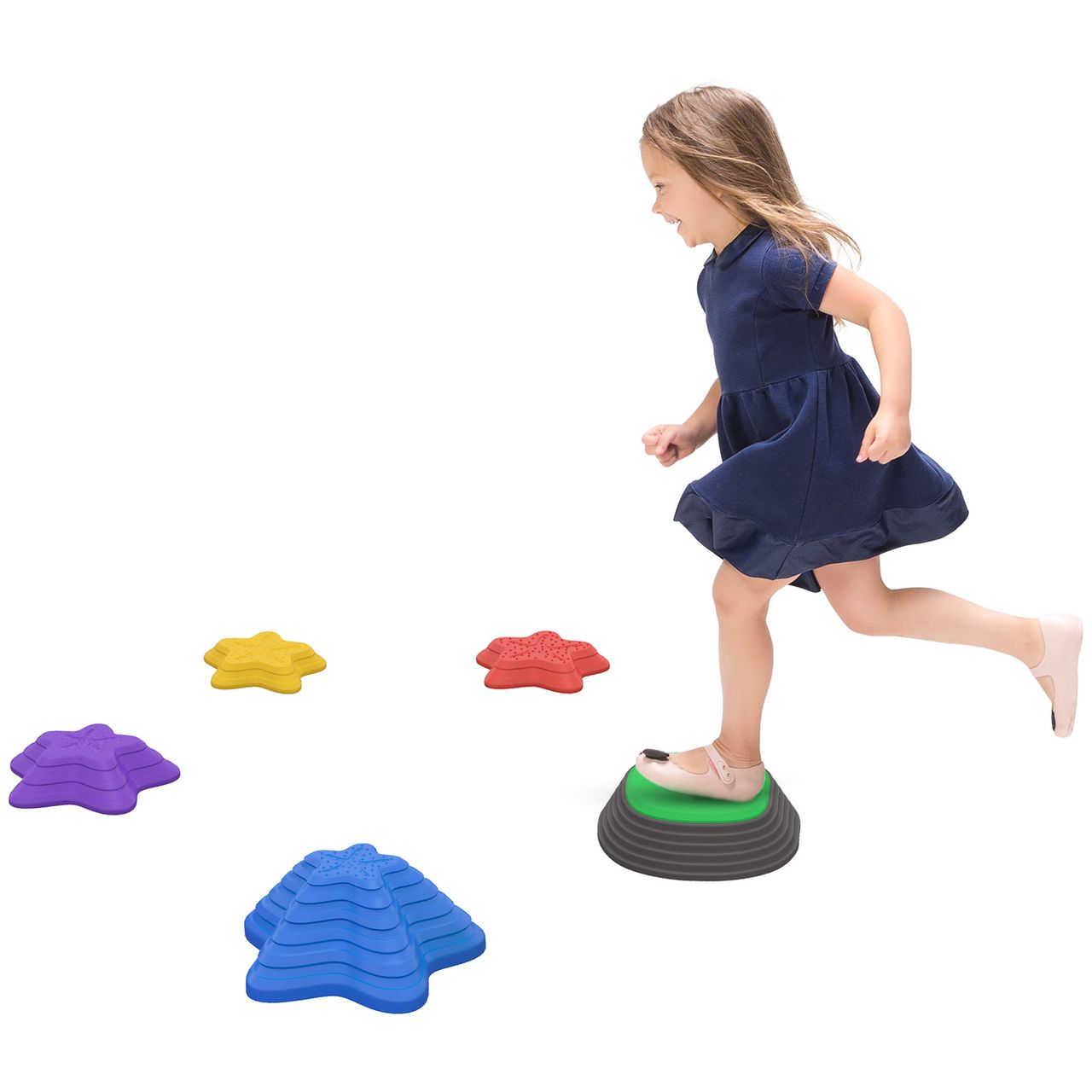 ZONEKIZ Flusssteine, 5-tlg. Balanciersteine, Stapelsteine für Kinder bis 80 kg
