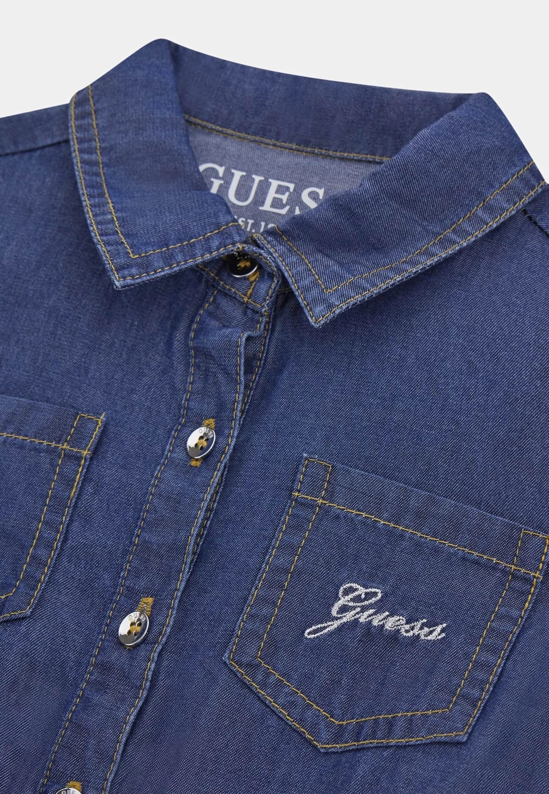 Guess FLORAL ALL OVER - Vestido vaquero