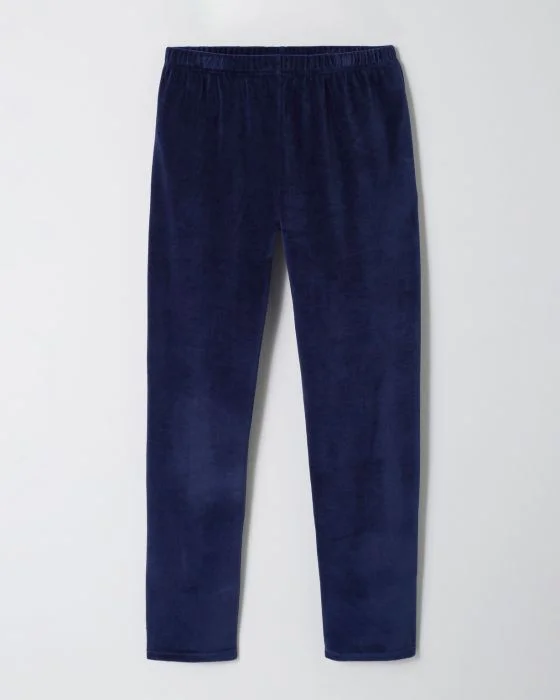 Pyjama col V rayé velours