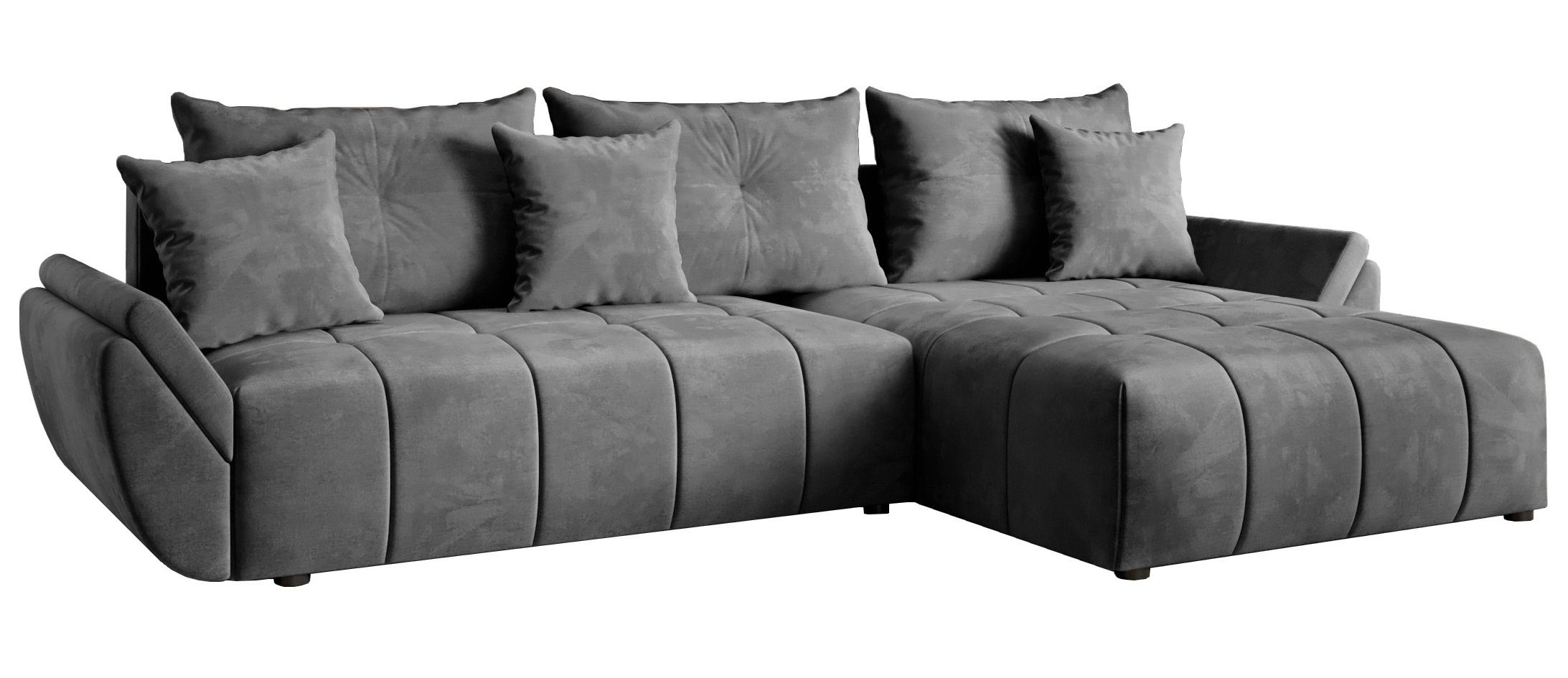 Furnix Schlafsofa Ecksofa CALVANI mit Bettkasten, mit Bettfunktion, mit Bettkasten
