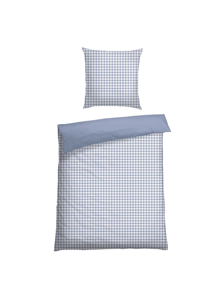 Schiesser Bettwäscheset Vichy Renforcé - 2-teilig in Hellblau günstig kaufen 135 x 200 cm