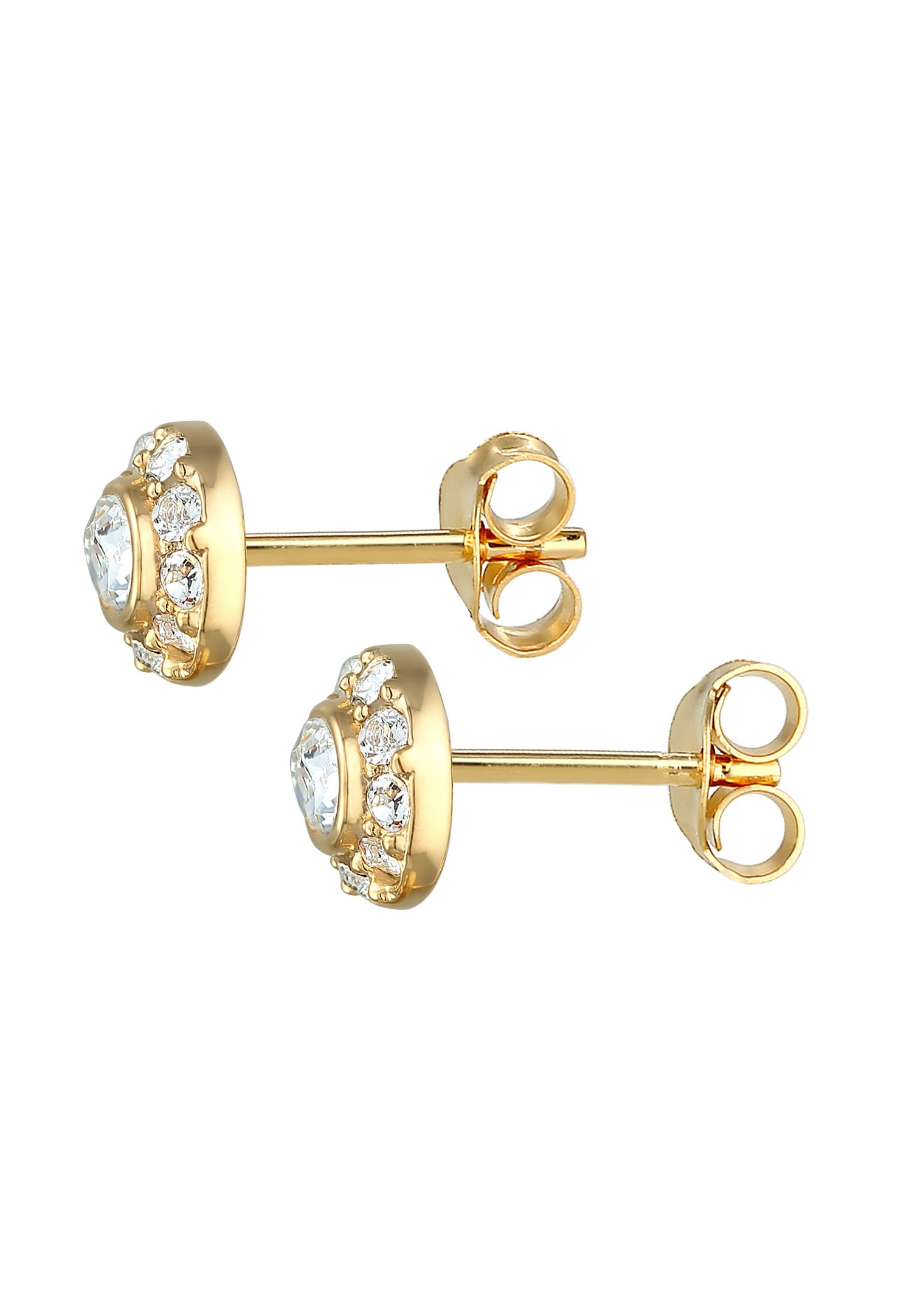 Orecchini a lobo rotondi e glamour Elli da donna, con cristalli in argento sterling 925.