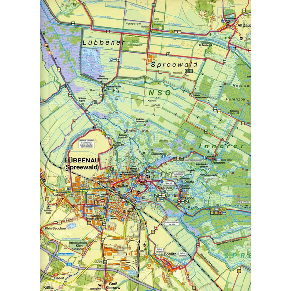 Oberspreewald 1 : 35 000 Rad-, Wander- und Gewässerkarte - Wanderkarte