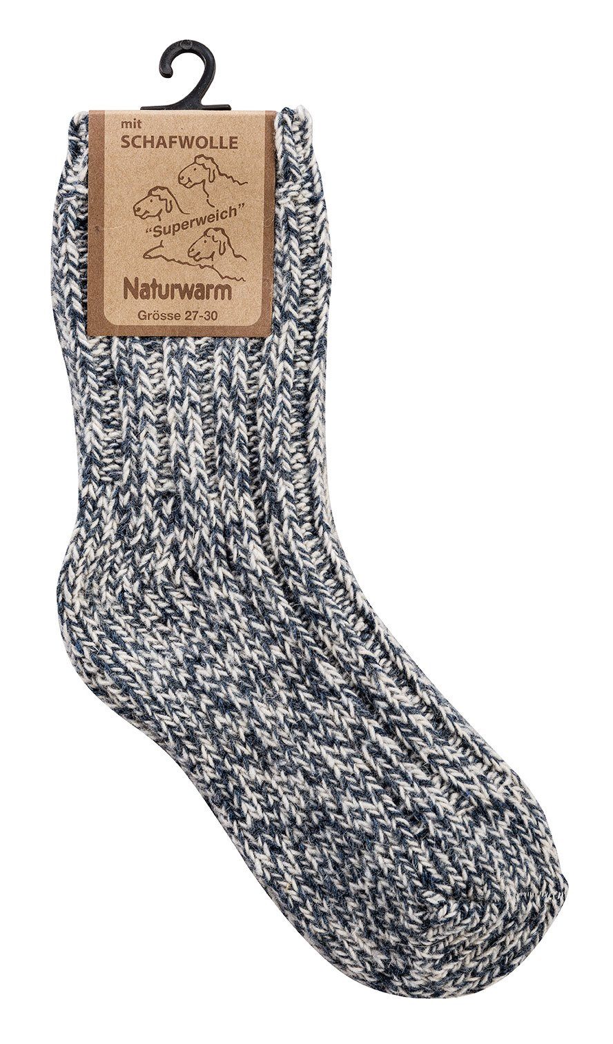 FussFreunde Norwegersocken 3 Paar weiche Norwegersocken, Söckchen mit Wolle für Babys & Kinder