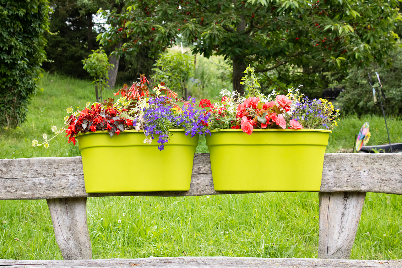 KHW KHW Geländerblumentopf Flowerclip XL, 2er Set, grün