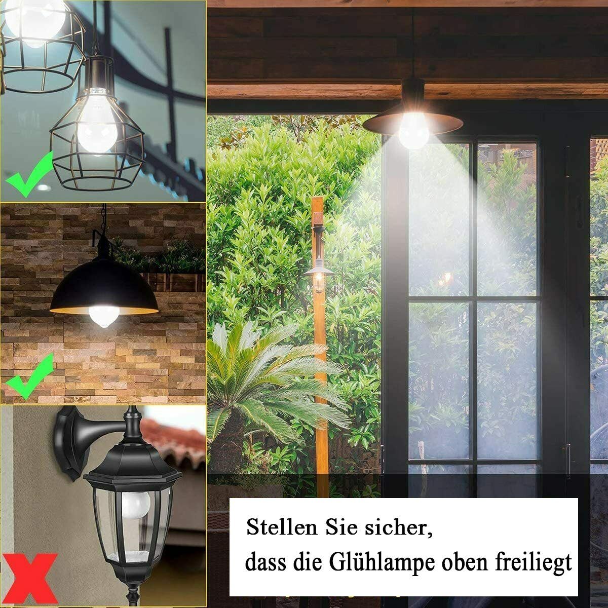 oyajia E27 LED Intelligente Lampe, 12W LED-Lampe mit Bewegungssensor Sensor Smarte Lampe, Automatische Glühbirne für Haustür Balkon Garage Treppen,1/2/4 Stück
