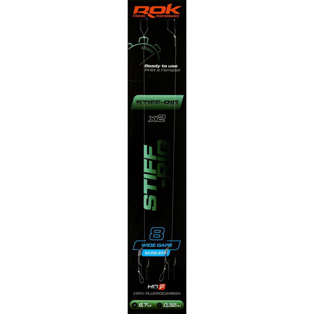 Rok Stiff Rig Wide Gape Barbless Leader (x2)