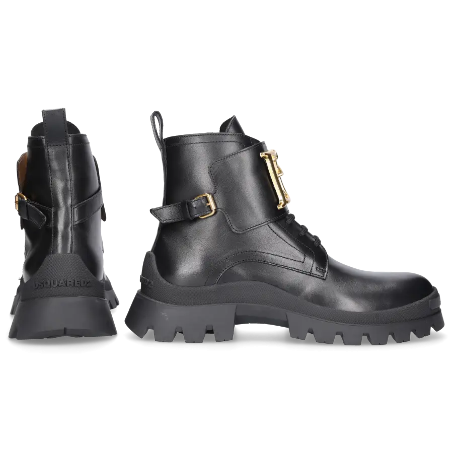 Dsquared2 - Stiefeletten COMBAT D2 STATEMENT Kalbsleder - schwarz