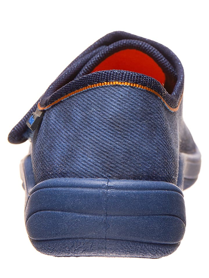 Richter Shoes Hausschuhe in Blau/ Orange günstig kaufen 33