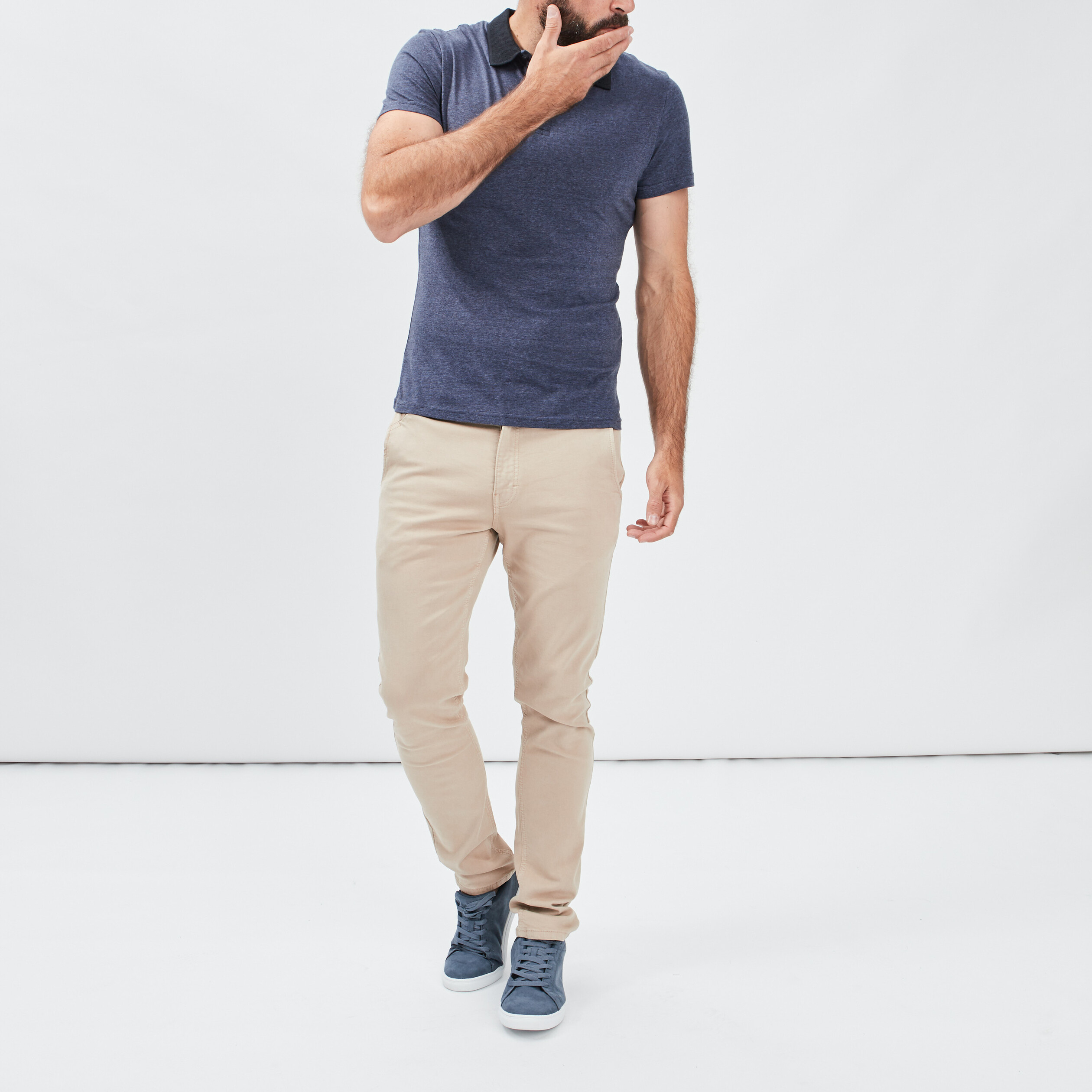 Polo manches courtes bleu marine homme | La Halle