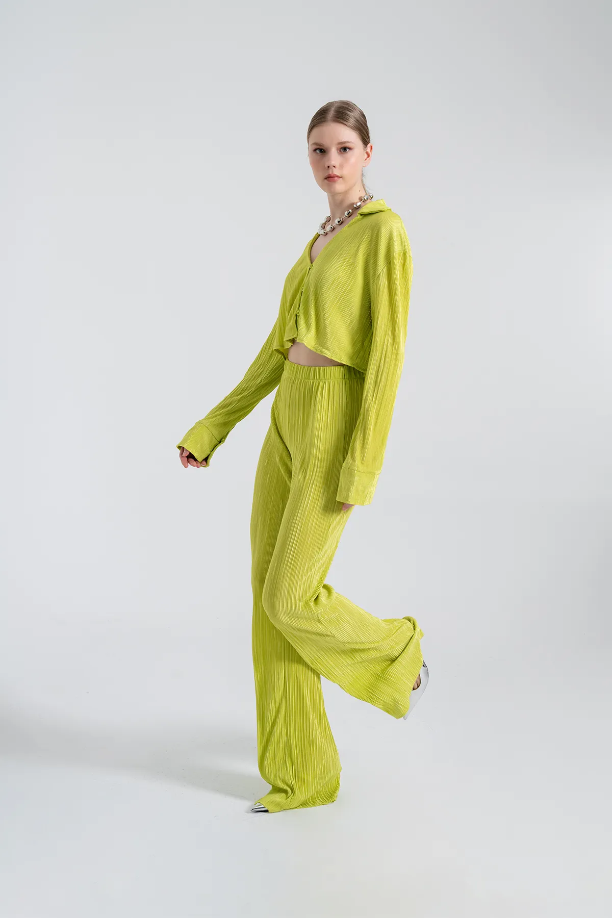 HOLLY LOLLY  Elastische Taille, flexible, bequeme Hose, Grün