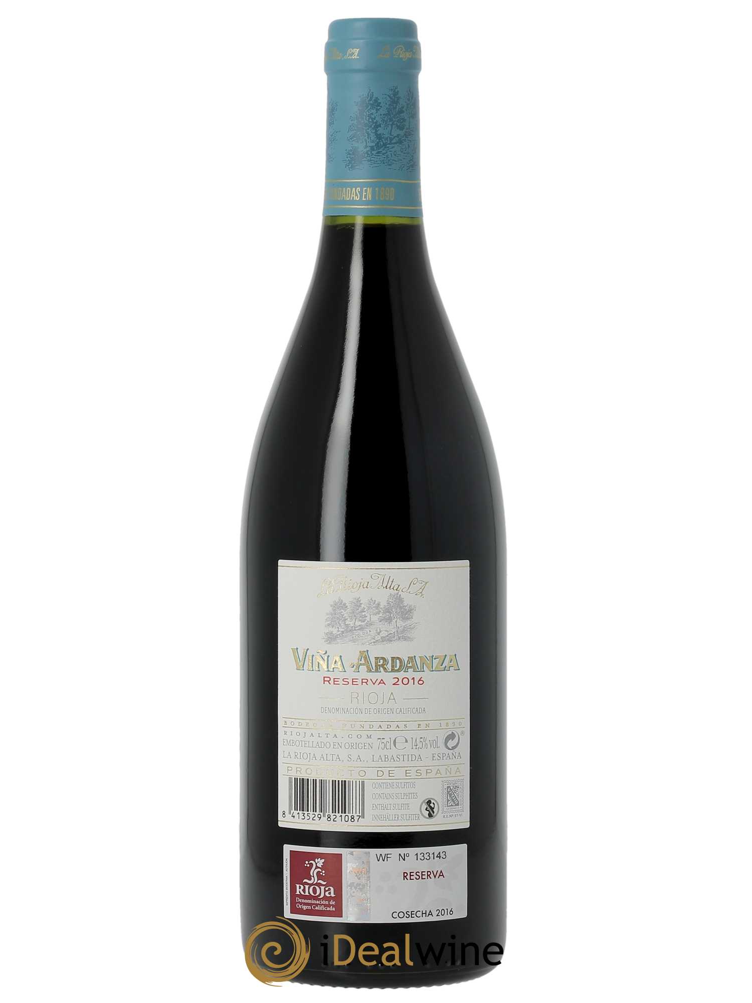 Rioja DOCa Vina Ardanza Reserva La Rioja Alta  2016 - Lot de 1 Bouteille