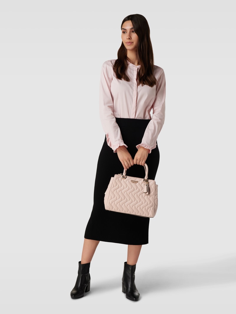Handtasche mit Strukturmuster und Steppnähten Modell 'SOCIETY' in altrosa