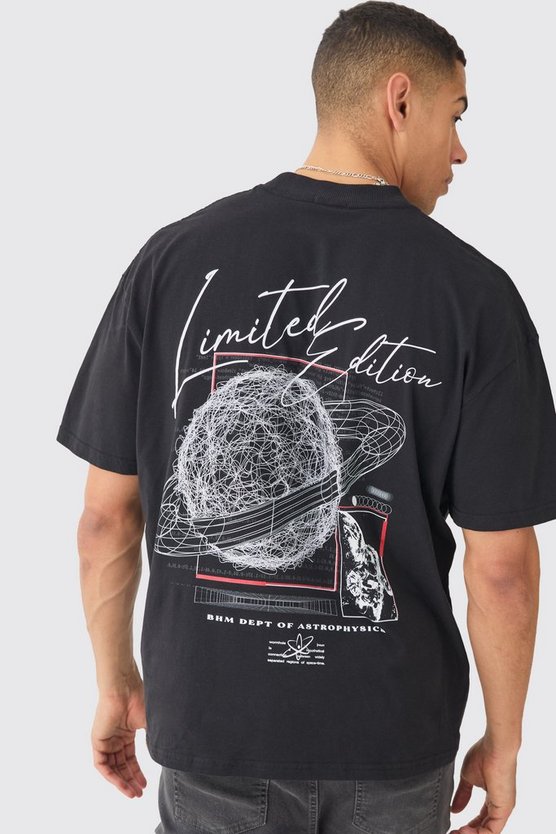 Oversize T-Shirt mit Space-Print