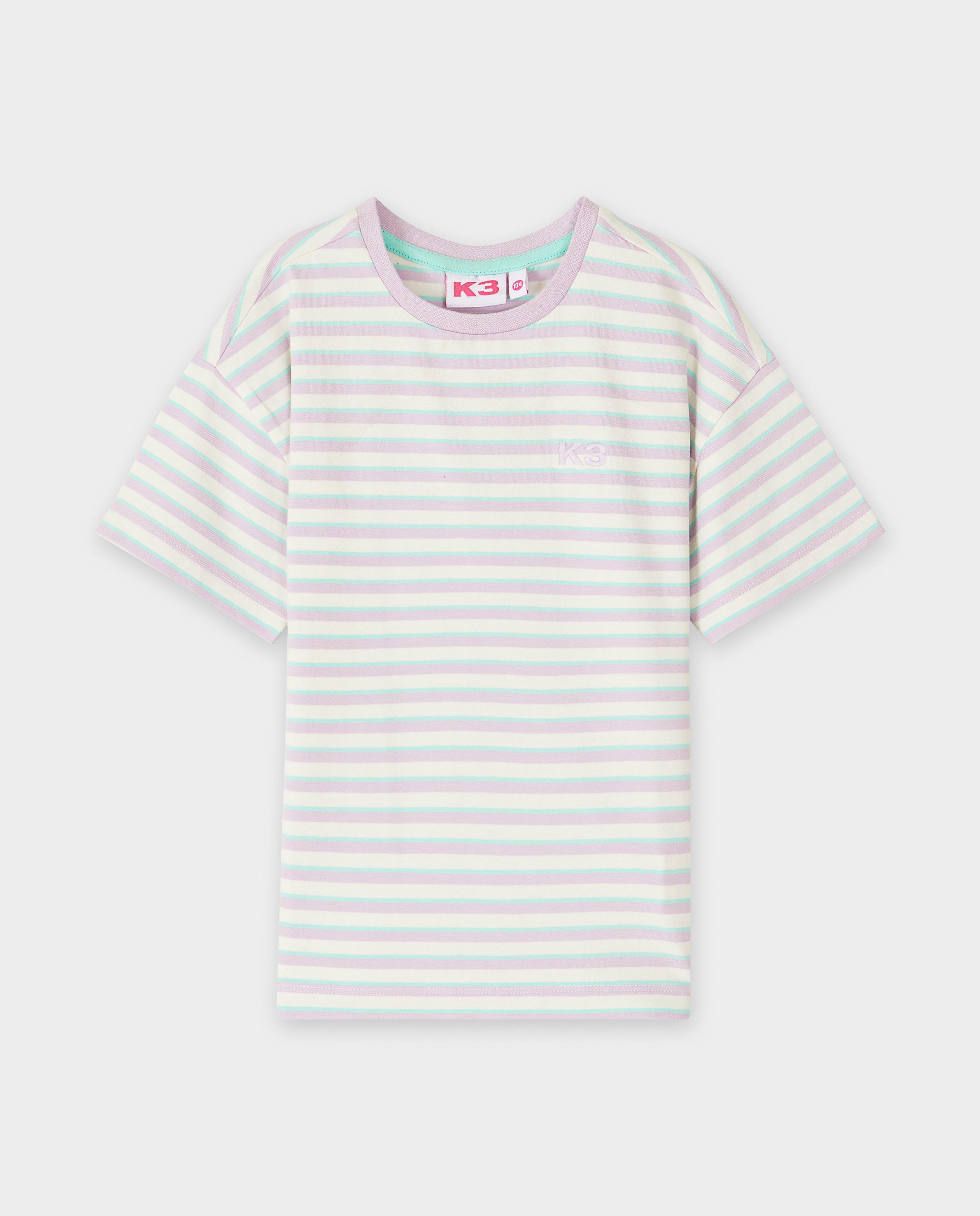 K3 majica s prugama, unisex, 98-140 ljubičasta