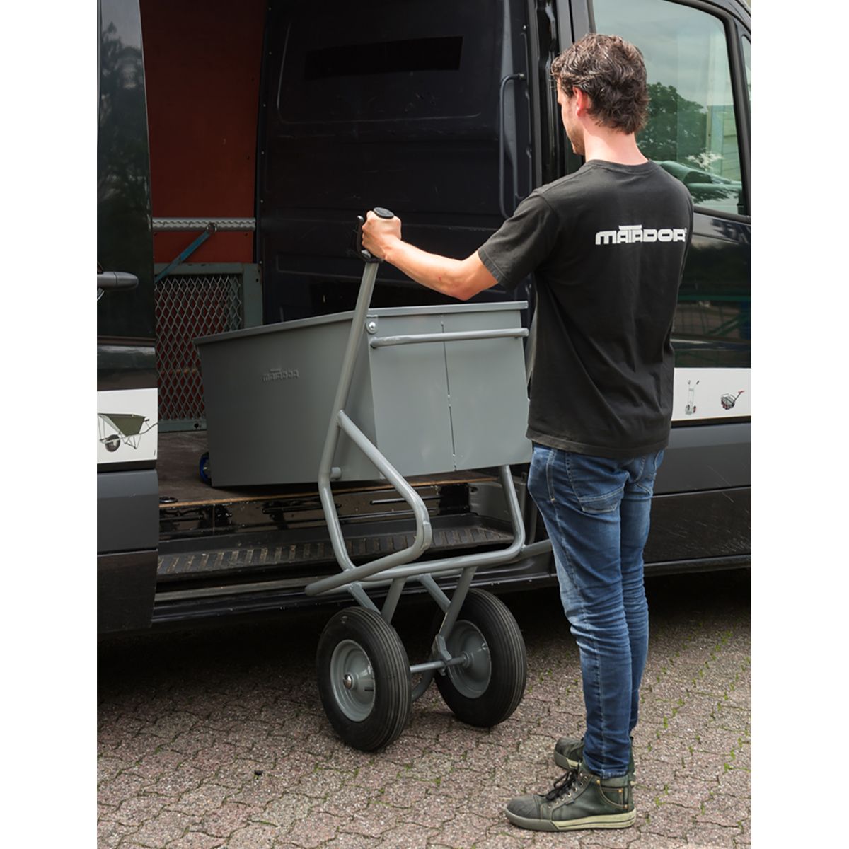 Roabă basculantă Matador 12100 cu două roți, capacitate 300 kg