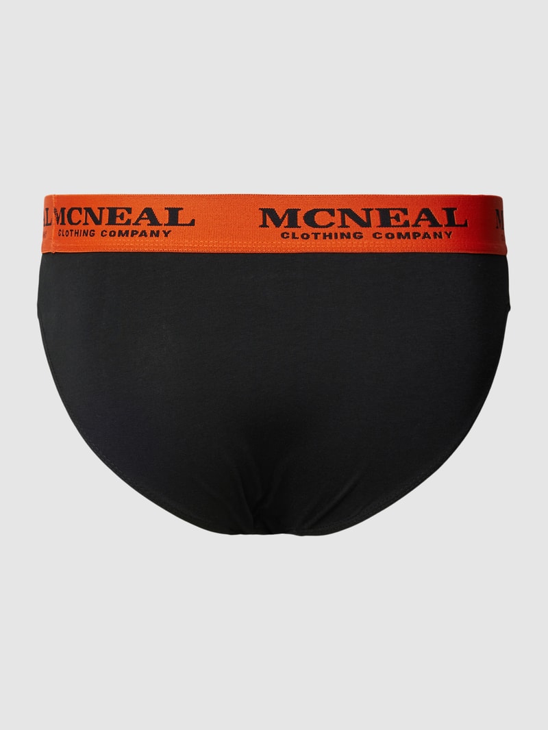 Slip mit elastischem Logo-Bund im 3er-Pack in schwarz