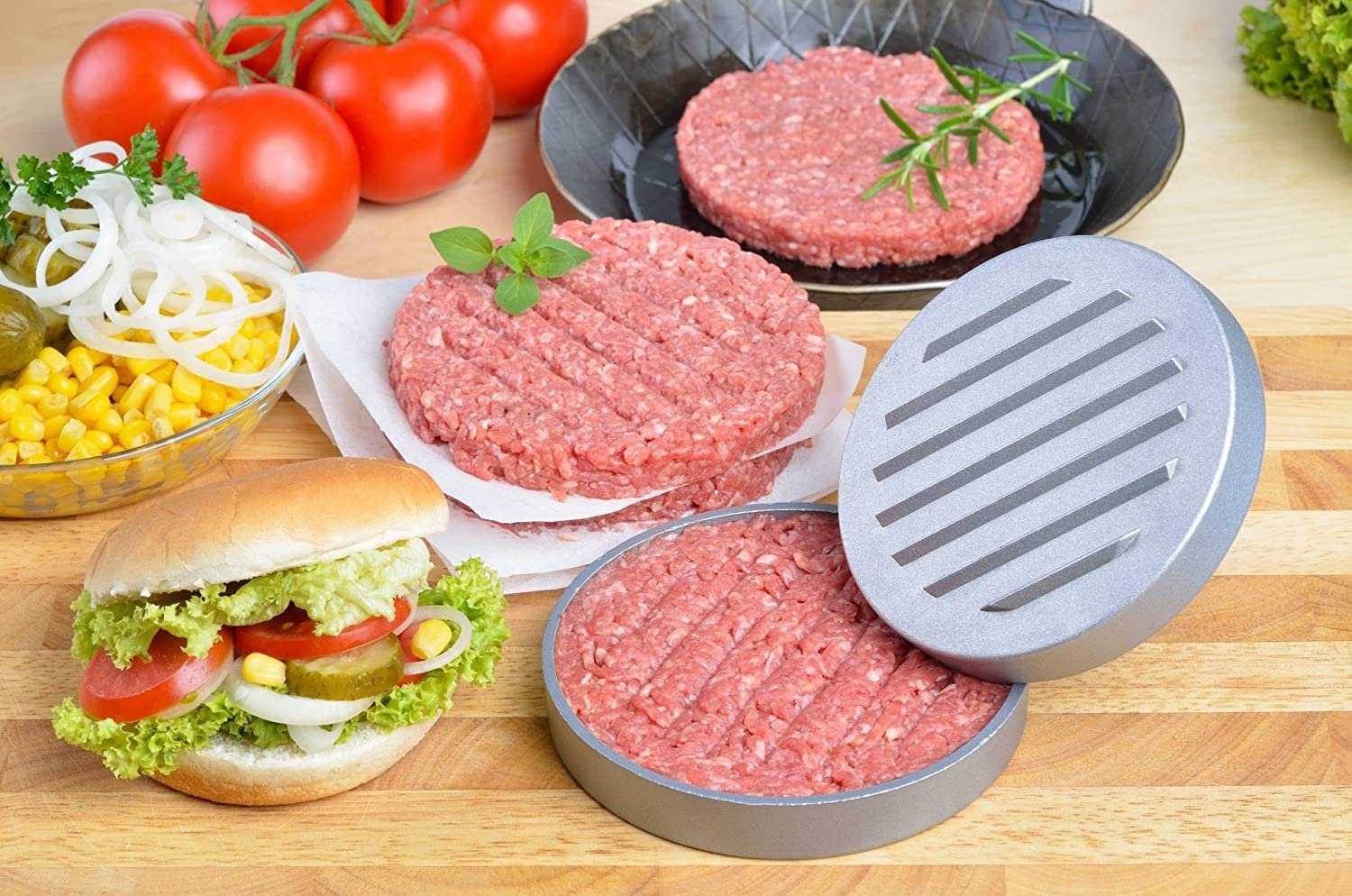 Tefal Burgerpresse W87, Tefal Hamburger-Maker Schwarz, Aluminium-HAMBURGERPRESSE