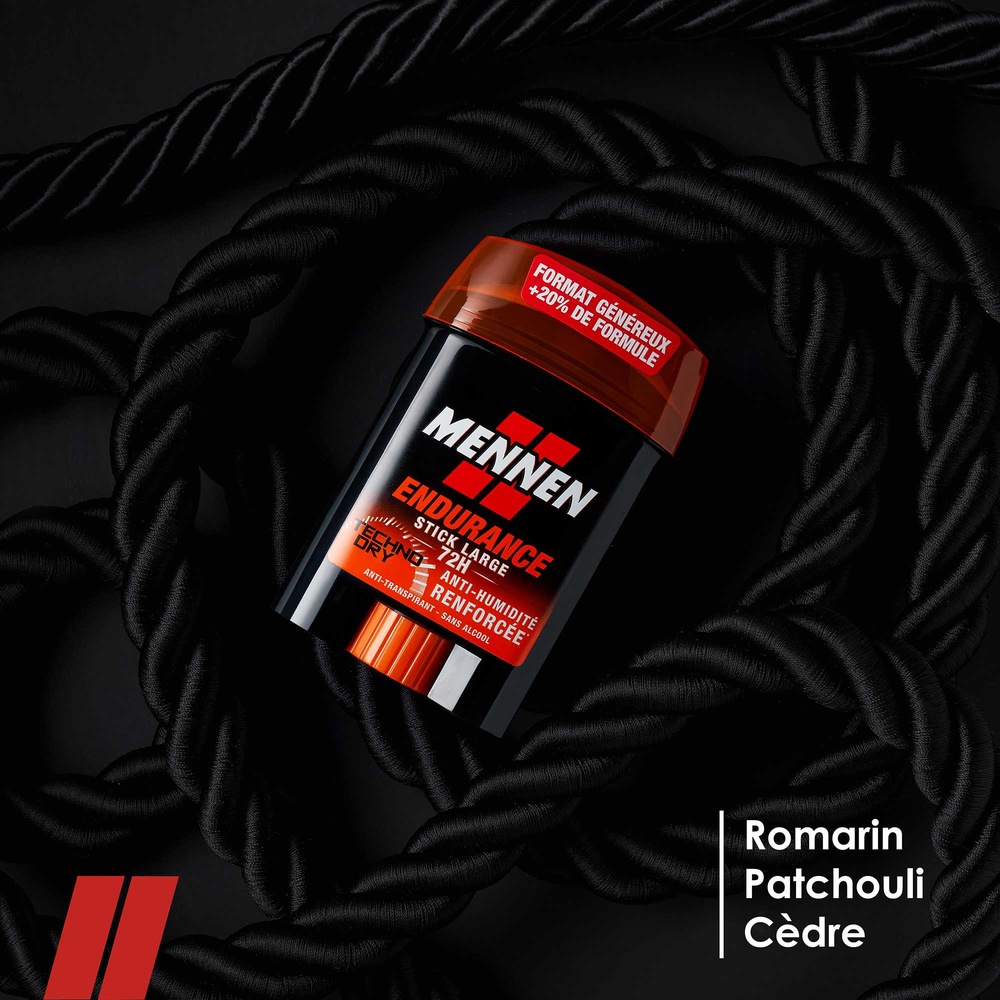 mennen ENDURANCE Deodorant homme 72H stick large sans alcool anti traces