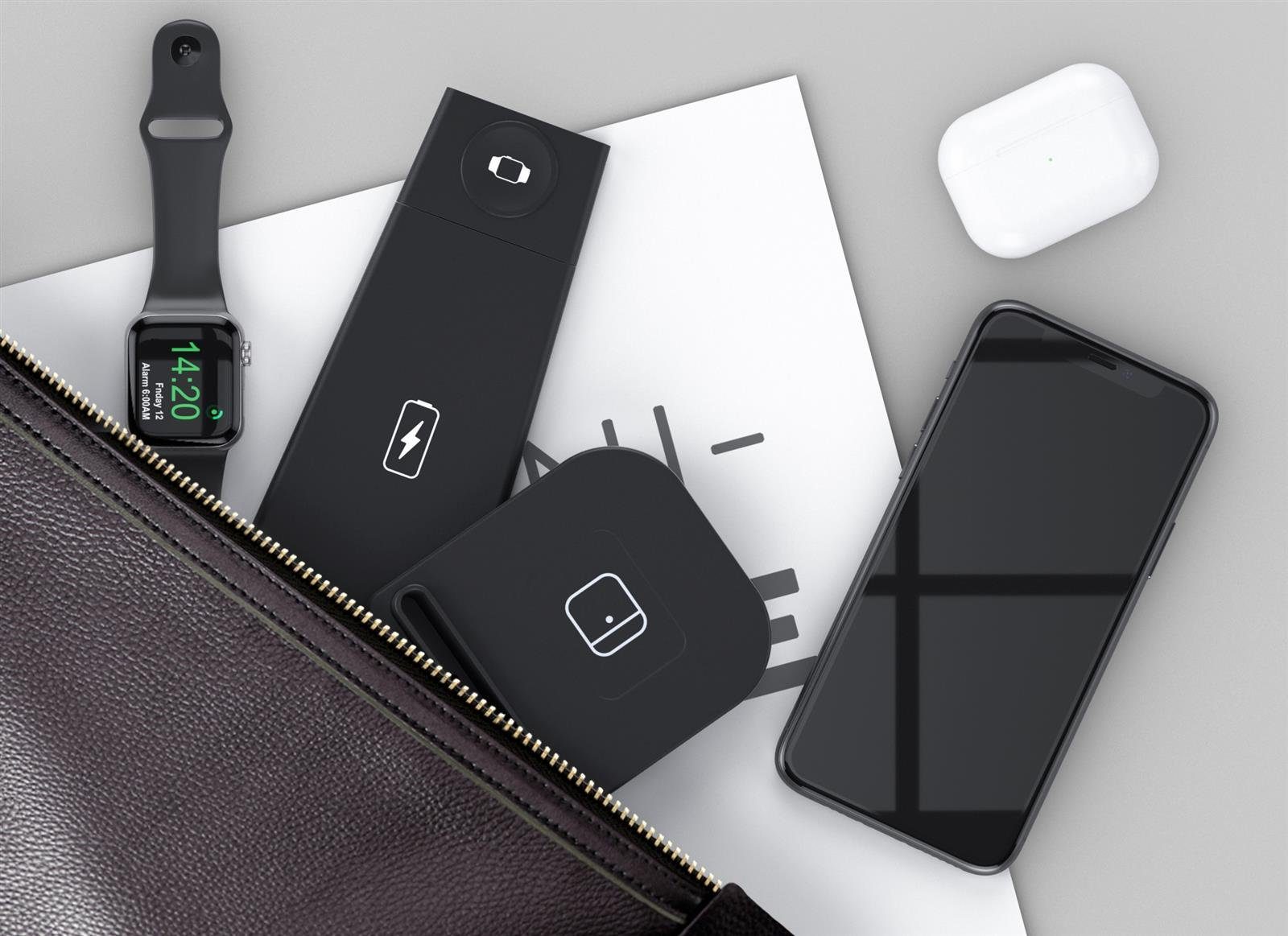 Wisam Smartphone-Dockingstation Wisam® 3 in 1 Multifunktion 15W QI Ladestation für Airpods Pro Apple, Steckverbindung