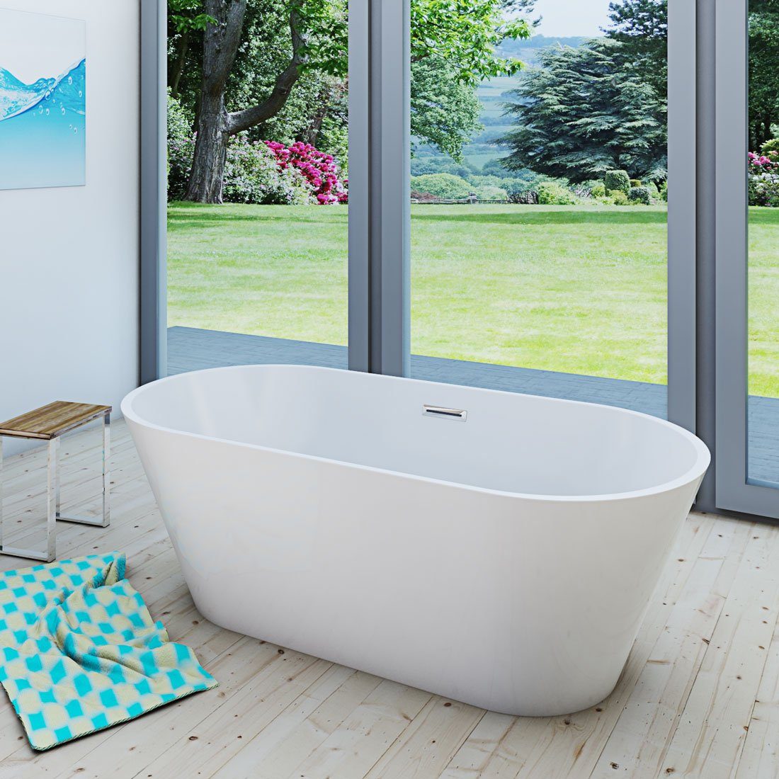 AcquaVapore Badewanne freistehende Badewanne Wanne Acryl F01 170x80cm