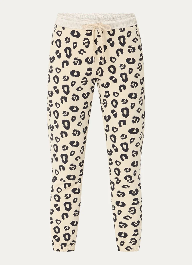 Pantaloni de trening 10DAYS cu talie înaltă și imprimeu leopard