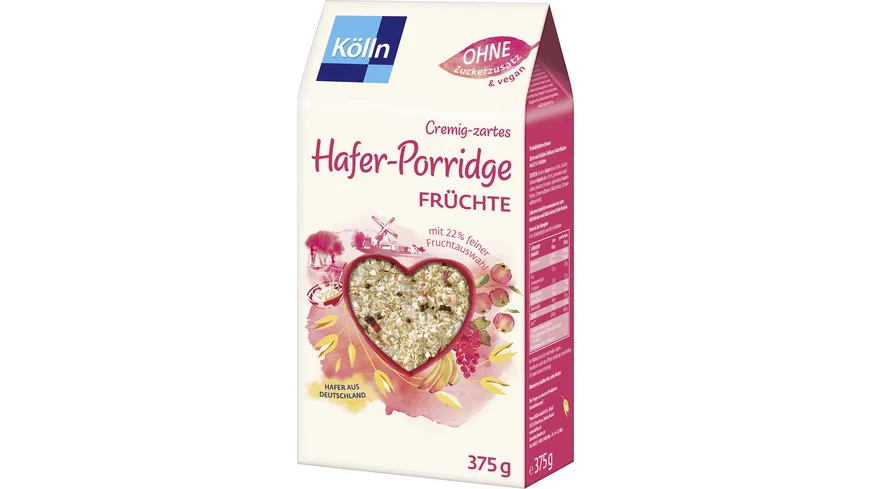 Kölln Cremig-zartes Hafer-Porridge Früchte 375g mit 22 % feiner Fruchtauswahl 375 g