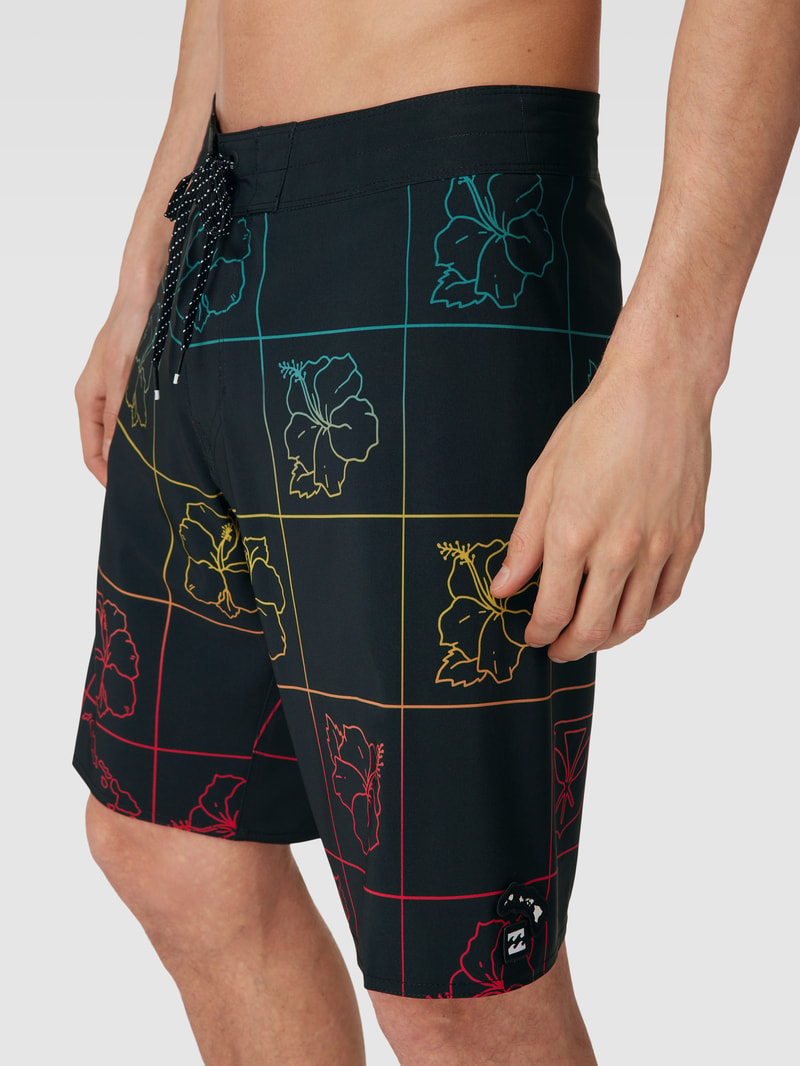 Badehose mit Allover-Muster Modell 'ANDY IRONS SUNDAYS CICLO' in schwarz