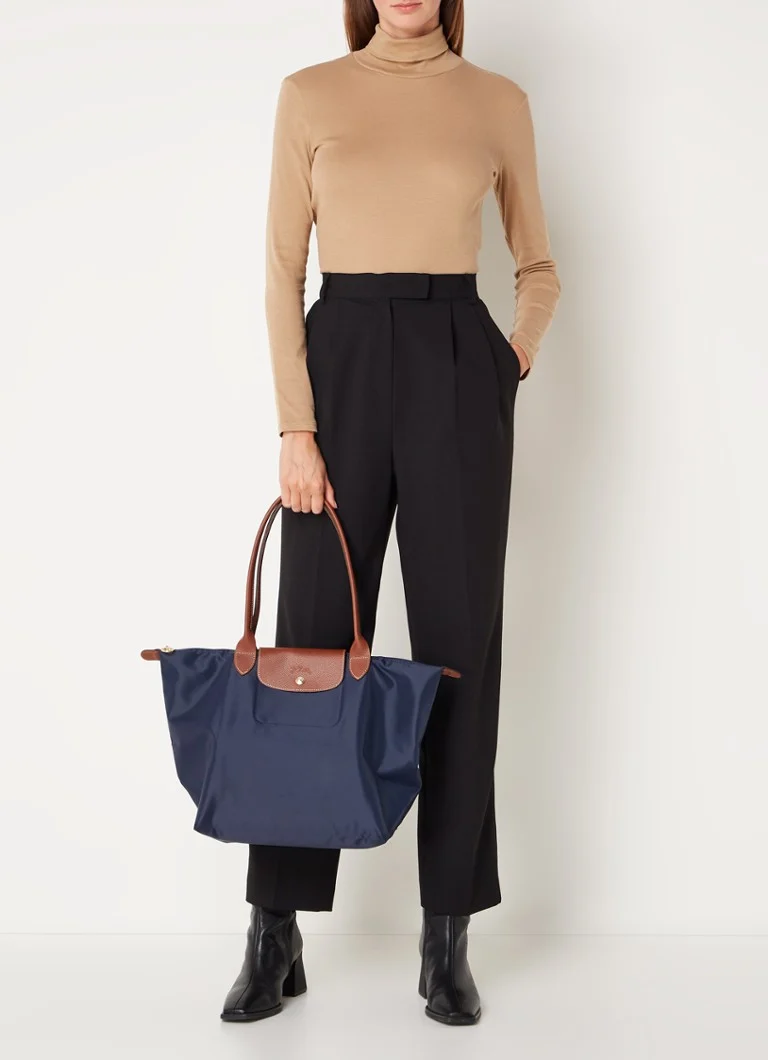 Longchamp Le Pliage -olkalaukku L nahkayksityiskohdilla