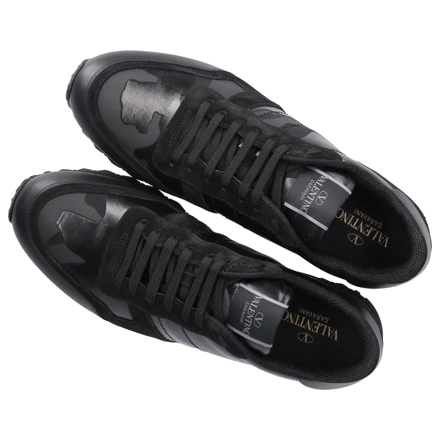 Valentino Garavani - Sneaker low ROCKSTUD Veloursleder - schwarz