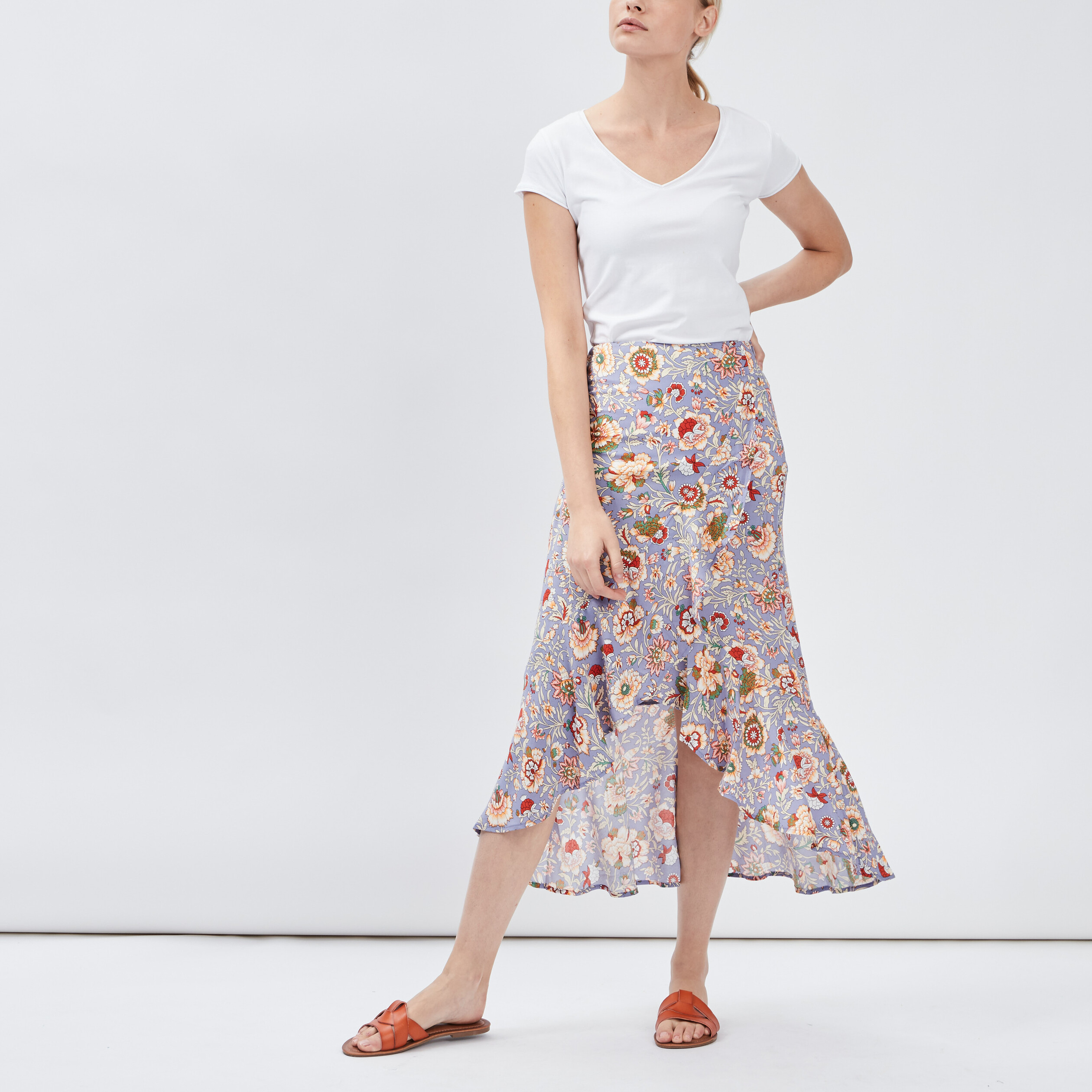 T-shirt manches courtes ajusté blanc femme | La Halle