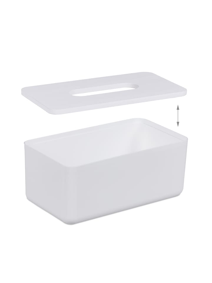 relaxdays Tücherbox in Weiß - (B)23 x (H)10 x (T)13 cm günstig kaufen onesize