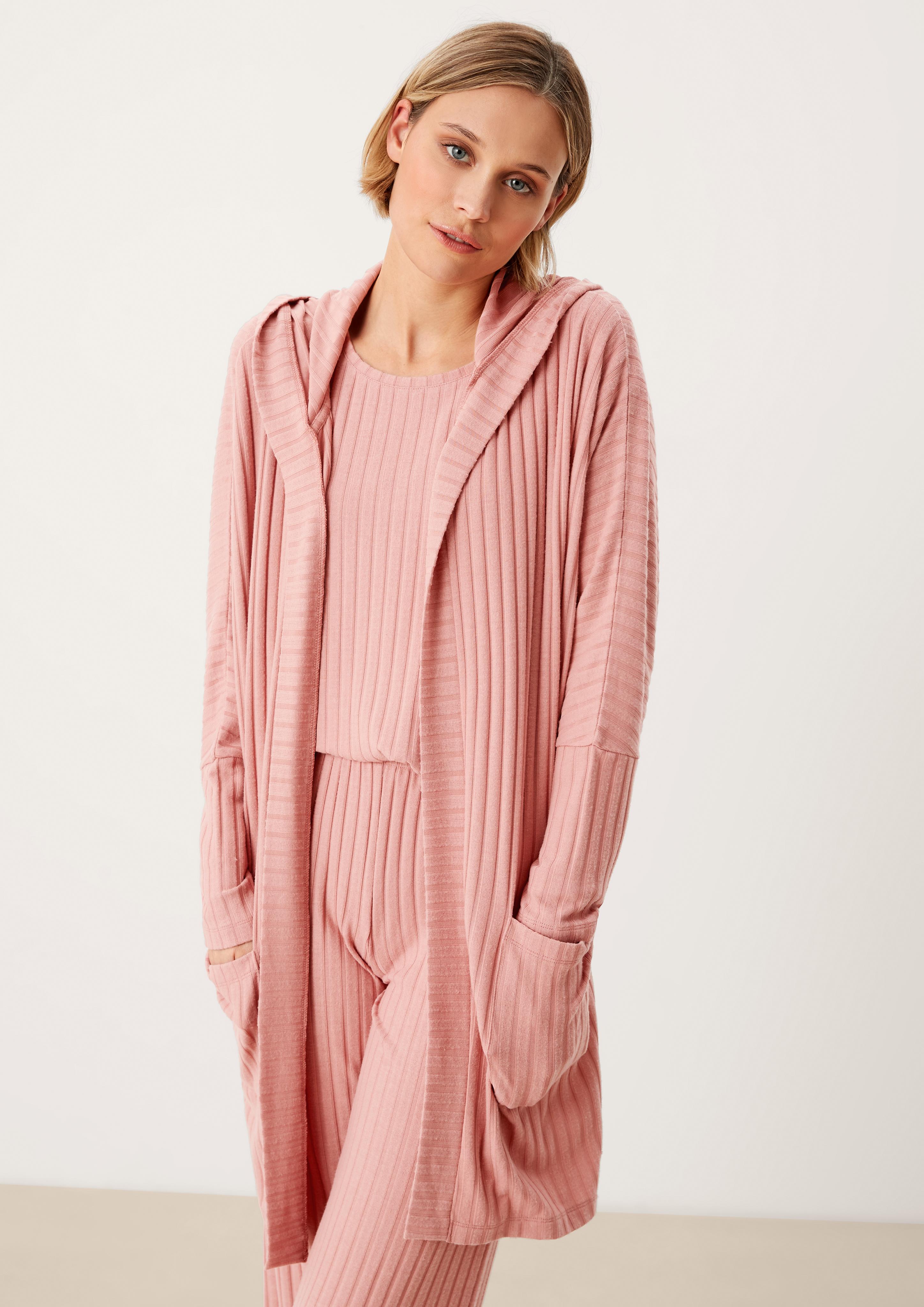 Loungewear Cardigan mit Rippstruktur  6006303-4100