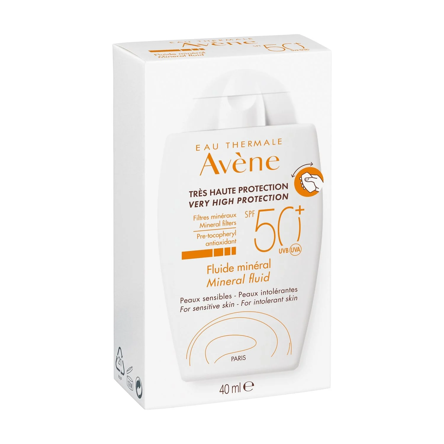 Fluido mineral solar SPF50+ - Protector solar facial de alta protección.
