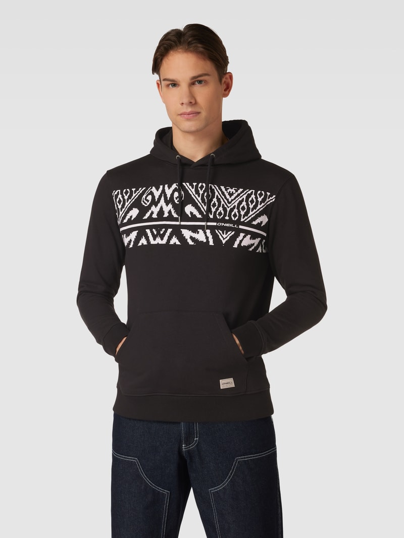 Hoodie mit Motiv-Print Modell 'BLOCK' in schwarz