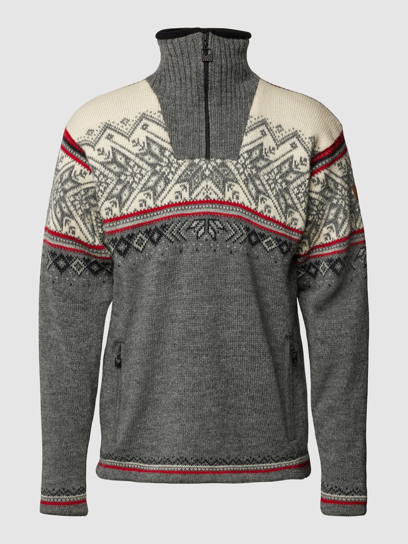 Strickpullover mit Stehkragen Modell 'Vail' in hellgrau