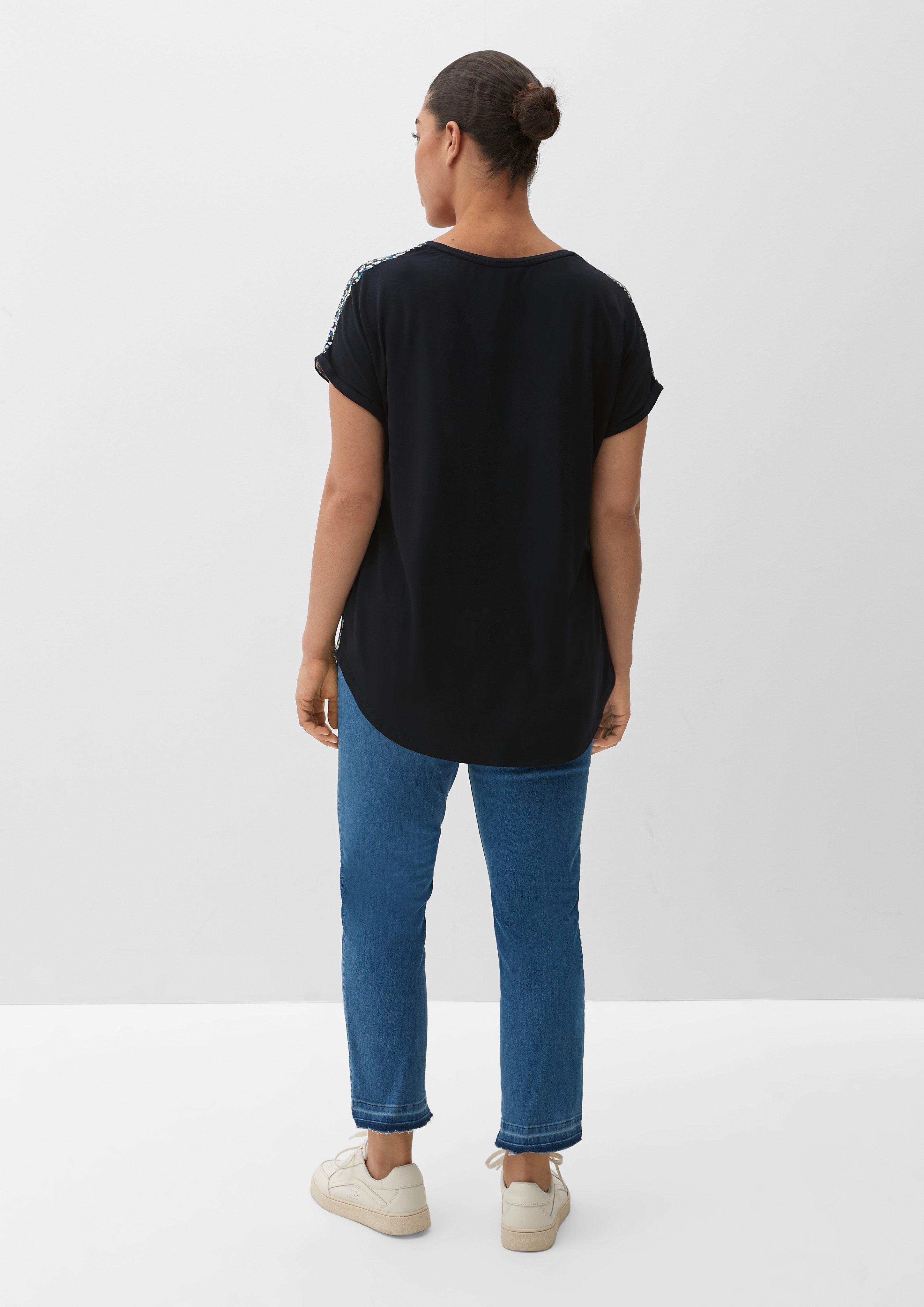 T-Shirt im Materialmix  2129399-59A1