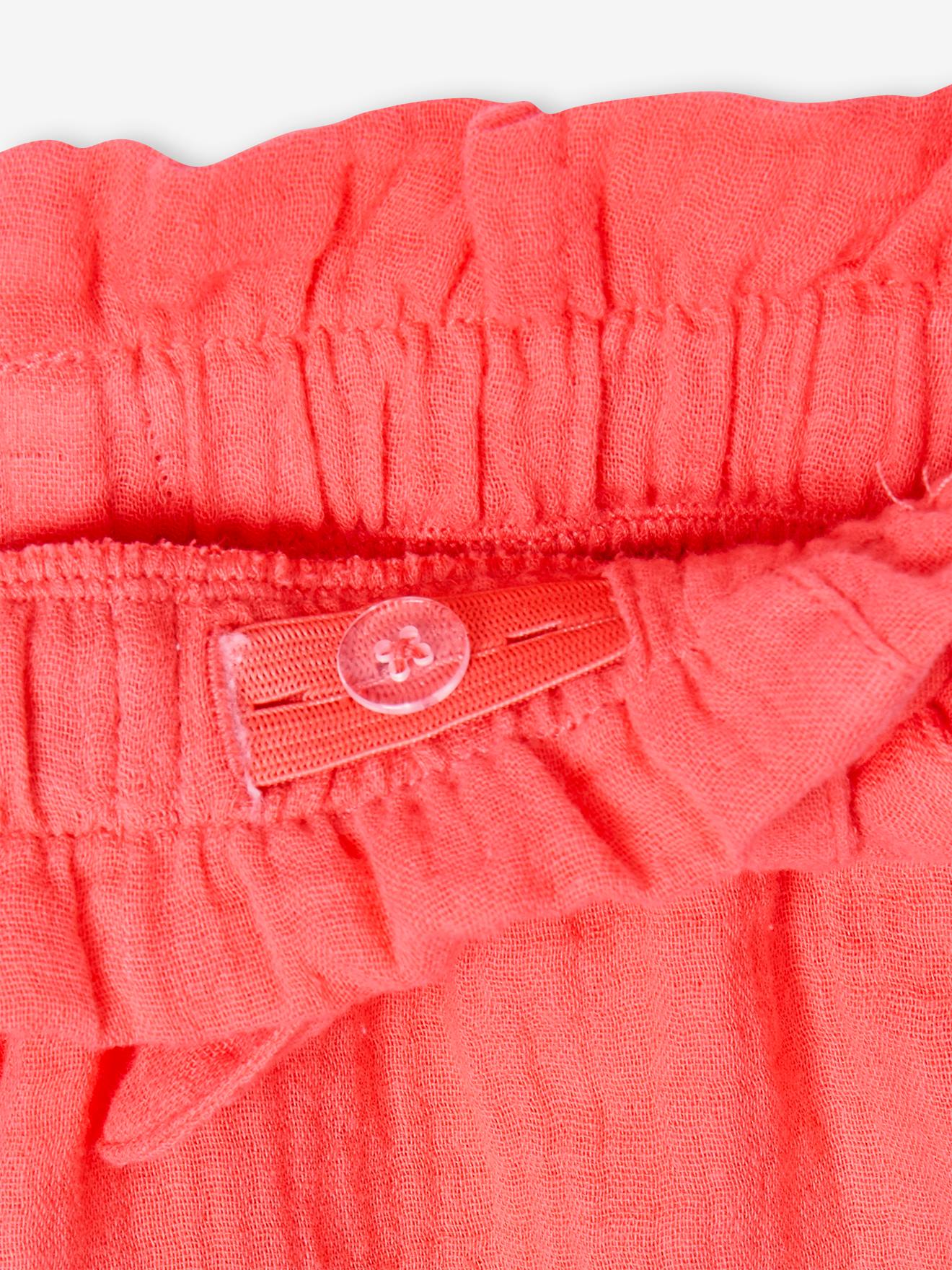 Vertbaudet Mädchen Paperbag-Shorts, Musselin - vanille