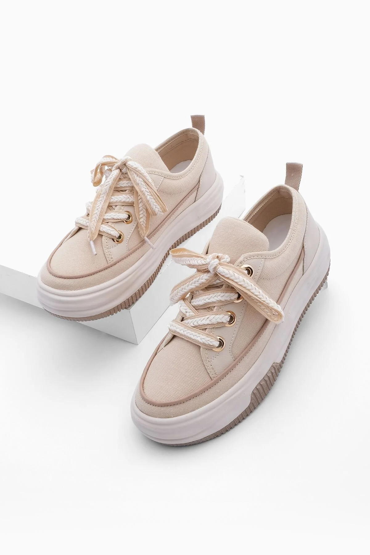 Marjin  Sneaker - Beige - Flacher Absatz