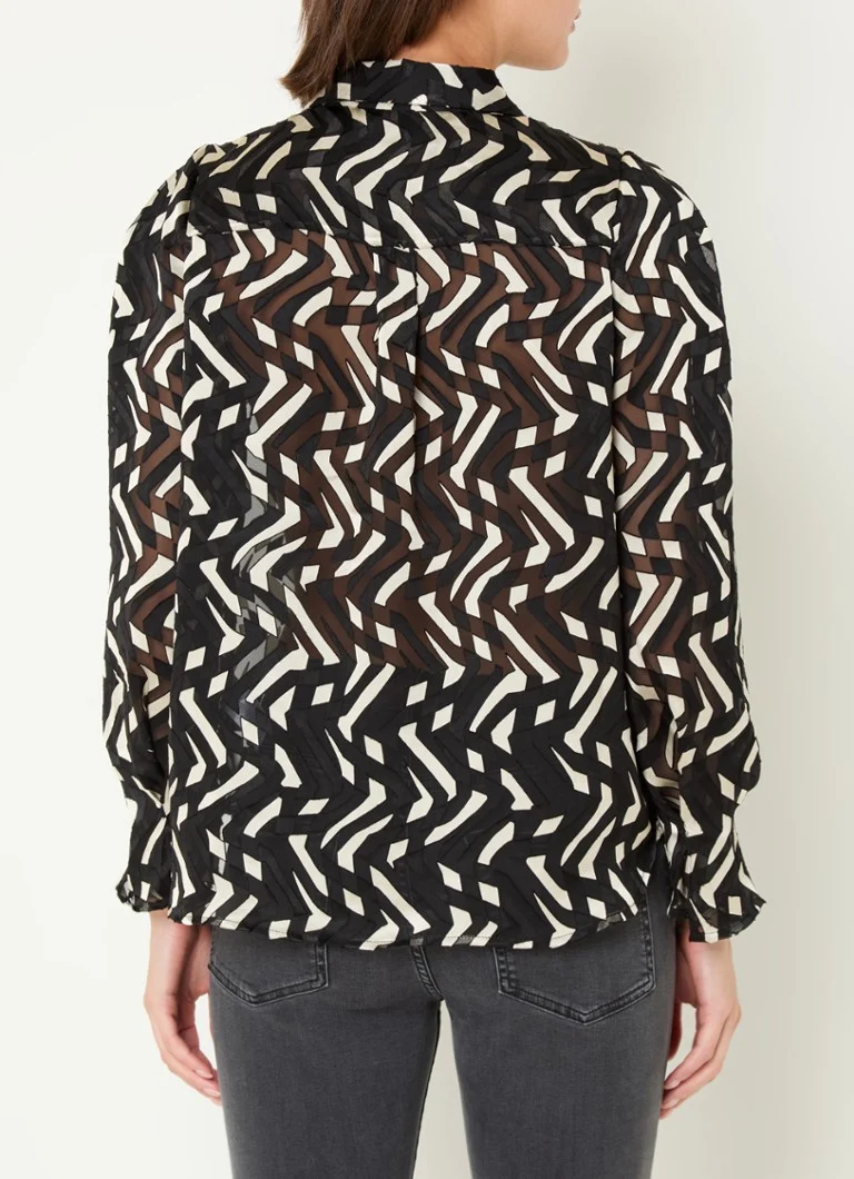 French Connection Diandra semi-transparent blouse with graphic print