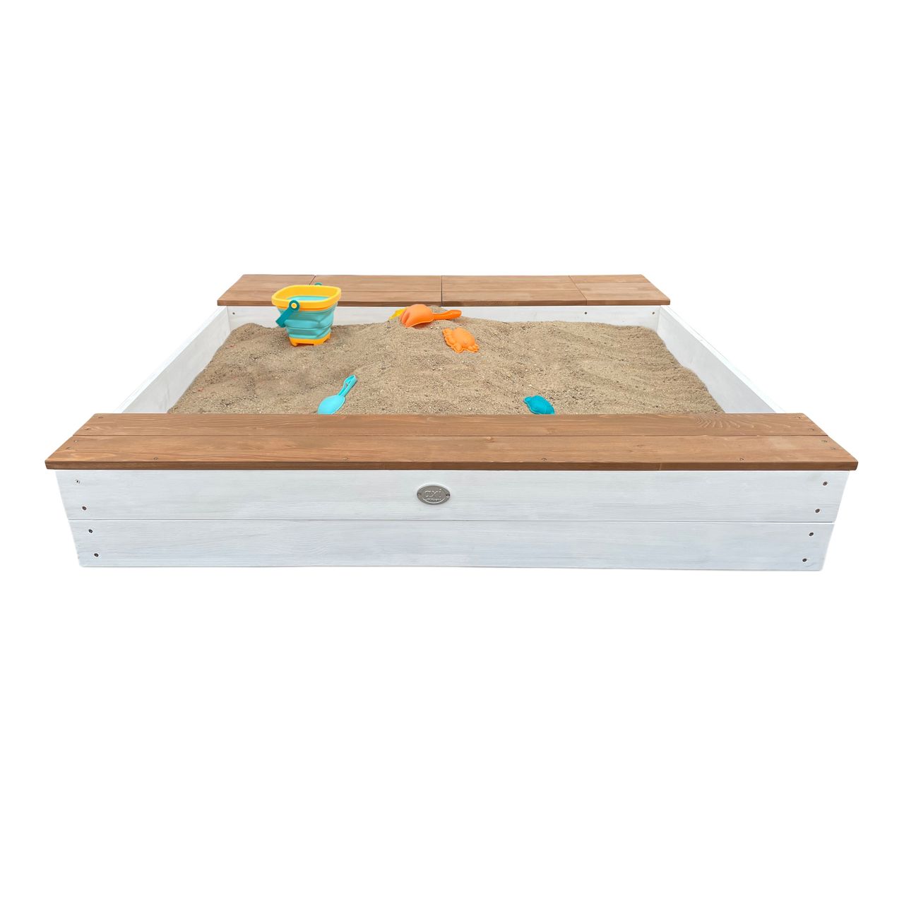 AXI Evy Sandkasten mit Wasserbecken und Stauraum Weiß/braun